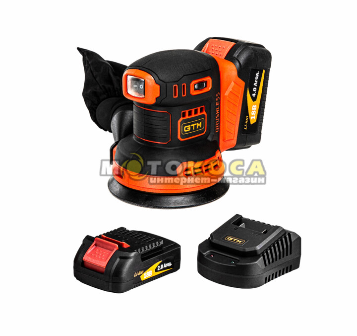Шлифмашина эксцентриковая аккумуляторная GTM OSC18/125BL
