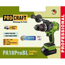 Акумуляторний шуруповерт ProCraft PA18ProBL (1 АКБ та ЗП)
