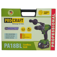 Акумуляторний шуруповерт Procraft PA18BL Universal Extra (без АКБ та ЗП)