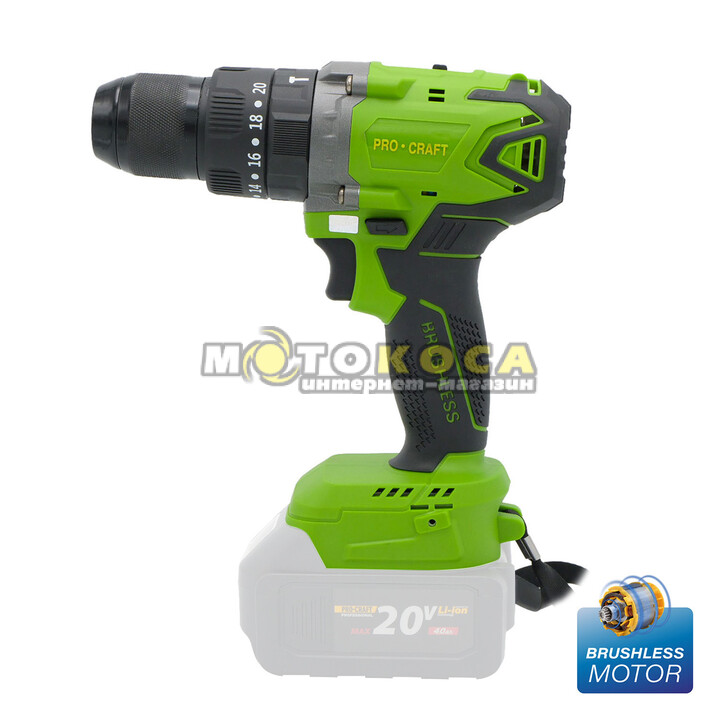 Аккумуляторный шуруповерт Procraft PA18BL Universal Extra (без АКБ и ЗУ)