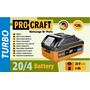 Акумуляторна батарея Procraft Battery20/4 Turbo (20В/4Аг)