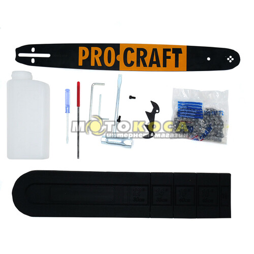 Бензопила Procraft GS450 + Олива 2T 1л + Олива для ланцюга Procraft 1л
