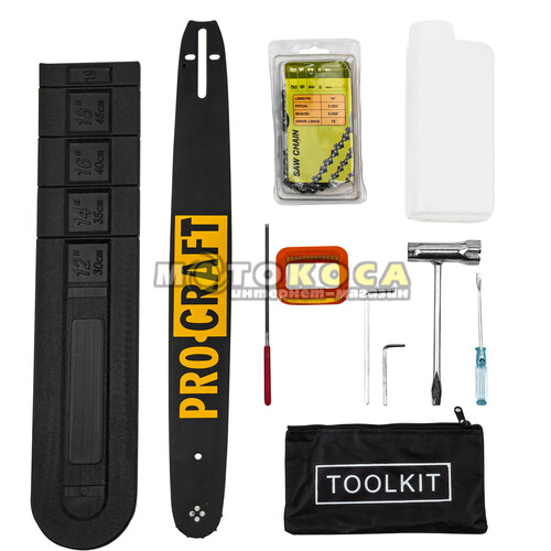 Бензопила Procraft K450L (2 мастила Procraft )