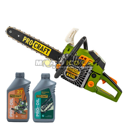Бензопила Procraft K450L (2 мастила Procraft )