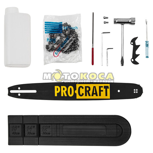 Бензопила Procraft GS-52T (Масло Procraft для цепи 1 л + Масло Procraft 2Т 1 л)