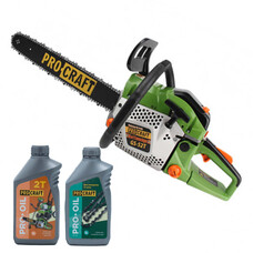 Бензопила Procraft GS-52T (Масло Procraft для цепи 1 л + Масло Procraft 2Т 1 л)