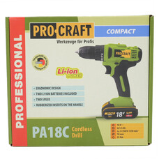 Аккумуляторный шуруповерт Procraft PA18C COMPACT