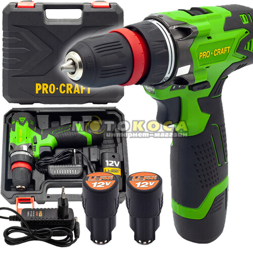 Акумуляторний шуруповерт Procraft PA12DFR Universal