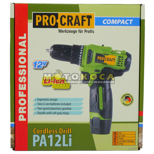 Аккумуляторный шуруповерт Procraft РА12Li COMPACT
