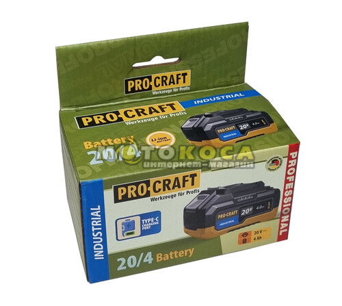 Акумуляторна батарея ProСraft Battery 20/4 INDUSTRIAL (20В/4Аг)