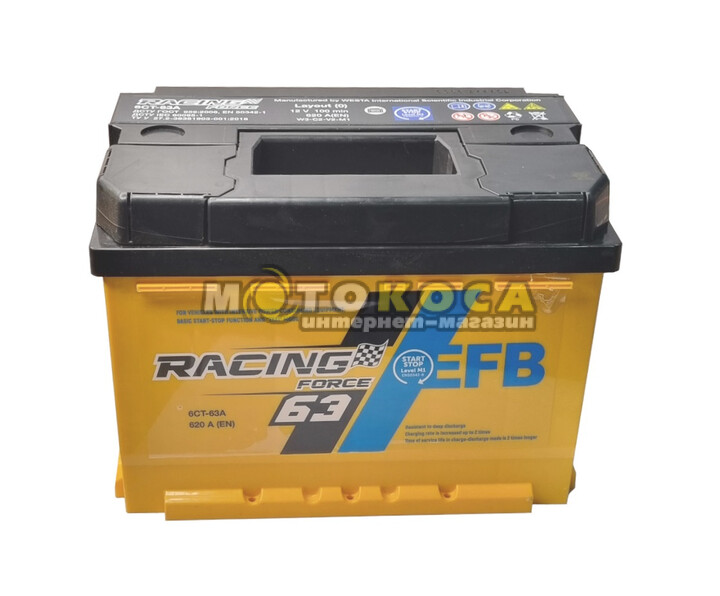Автомобильный аккумулятор Racing Force 63Ah 620A R+ купить, отзывы