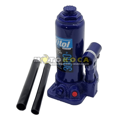 Домкрат гидравлический бутылочный Vitol 3т (ДБ-03006К) в кейсе