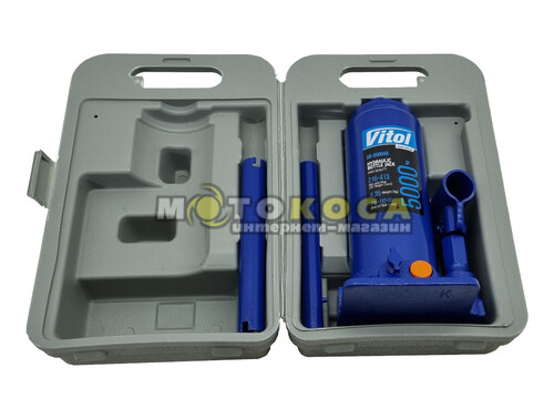 Домкрат гидравлический бутылочный Vitol 5т (ДБ-05004К) в кейсе