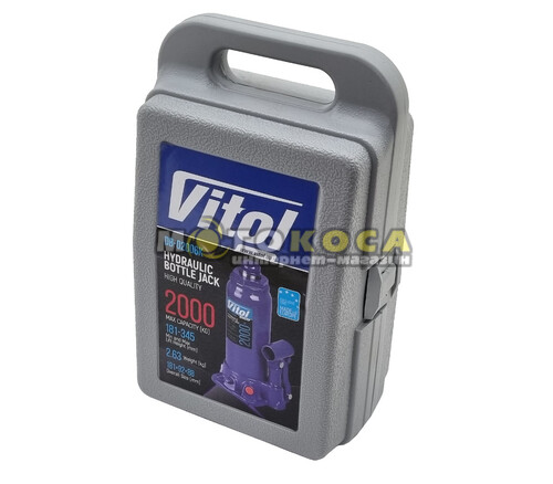 Домкрат гидравлический бутылочный VITOL 2т (ДБ-02006К)