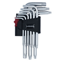 Набір Г-подібних ключів з отворами HAISSER TORX 9 штук T10-50 (48114)