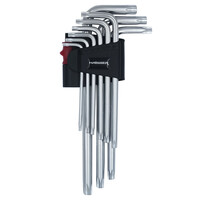 Набор Г-образных ключей c отверстиями удлинённых HAISSER TORX 9 штук T10-50 (48115)