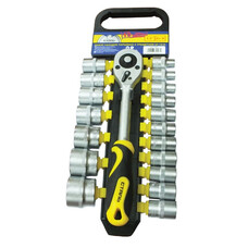Набор насадок торцевих з тріскачкою Сталь 1/2", 19 одиниць (70007)