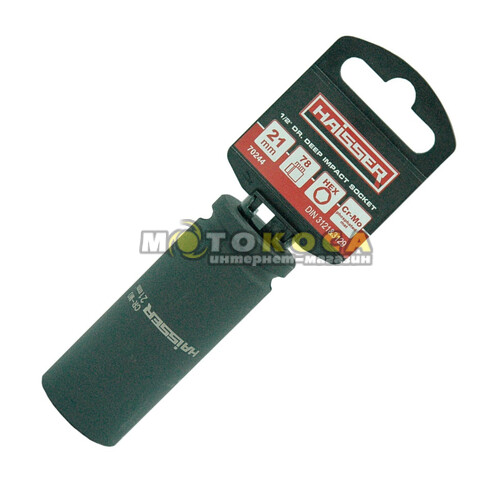 Головка ударная шестигранная удлиненная HAISSER 1/2" 21х78 мм (70244)