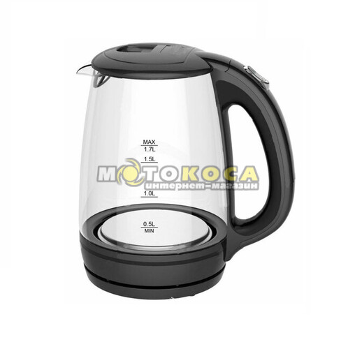 Электрочайник Grunhelm EKP-1703GB стеклянный (черный)