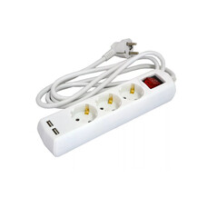 Подовжувач касетний GRUNHELM GS3W2MUSB (3 розетки + USB 2 метри)