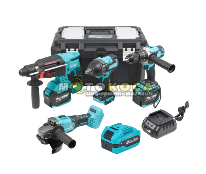 Набір акумуляторних інструментів GRAND №4 (МШУ-20BL/PRO+ДА-20/13UBL+ АГ-800UBL+ПА-20/26BL)