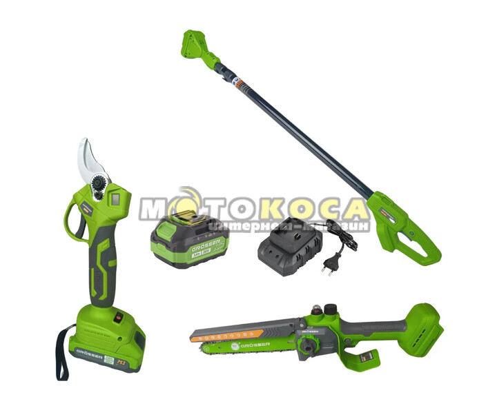 Набір садових акумуляторних інструментів GROSSER SET 302