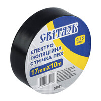 Ізоляційна стрічка ПВХ Світязь 10 метрів 0,15х17мм чорна (38011)