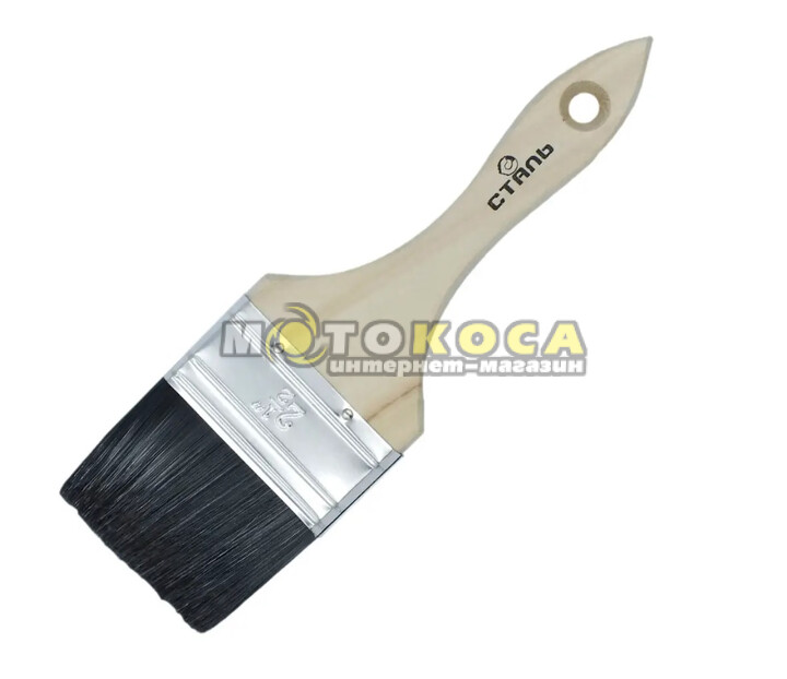 Пензлик Сталь для лаку 2,5" натуральний ворс (34072)