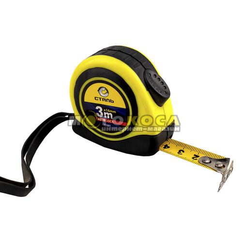 Рулетка Сталь 3 метра х 16мм Auto Lock (22501)