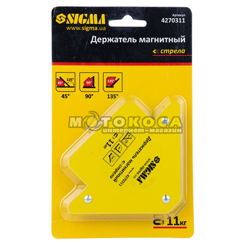 Магнітний фіксатор для зварки SIGMA 11 кг 75х65 мм (45,90.135°)