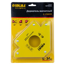 Магнітний фіксатор для зварки SIGMA 34 кг 110х110 мм (45,90.135°)