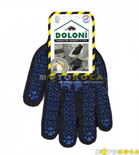 Перчатки Doloni 667 (х/б черные с резиновым вкраплением)