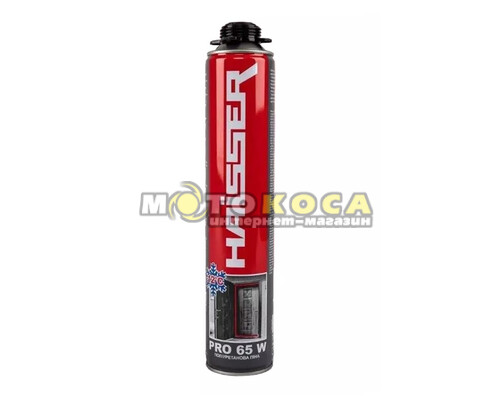 Пена монтажная пистолетная HAISSER PRO 65 W (Зима) 780 ml