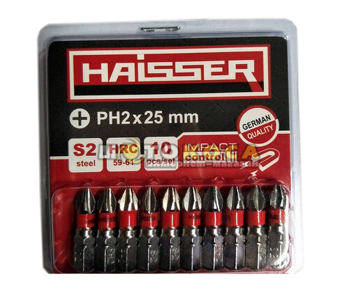 Набор бит HAISSER PH2х25 мм (10 штук)