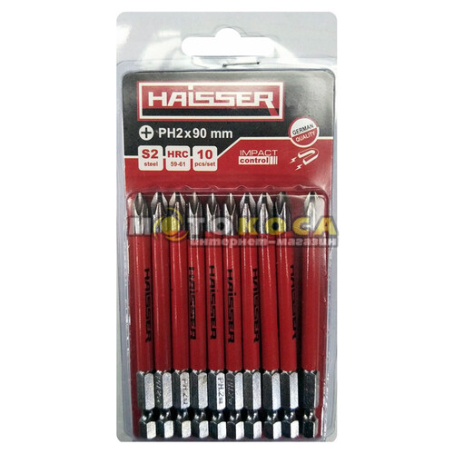 Набір біт HAISSER PH2х90 мм (10 штук)