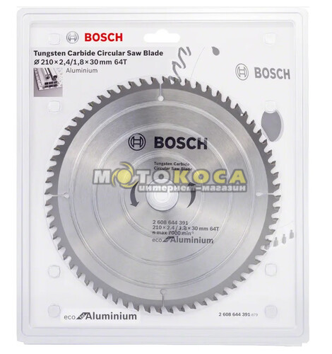 Диск пильный по алюминию BOSHC 210х2.4/1.8х30 мм 64Т