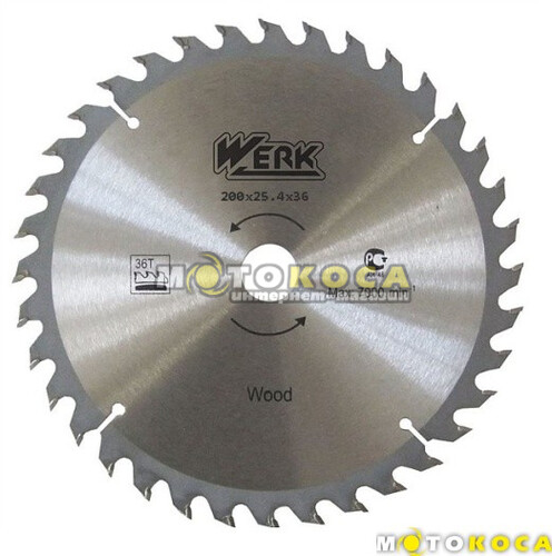 Диск пильний Werk 200х25.4 мм 36 зубів