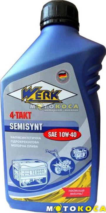 Масло моторное WERK 4-TAKT SEMISYNT SAE10W-40 API SG/CD 1 л купить, отзывы