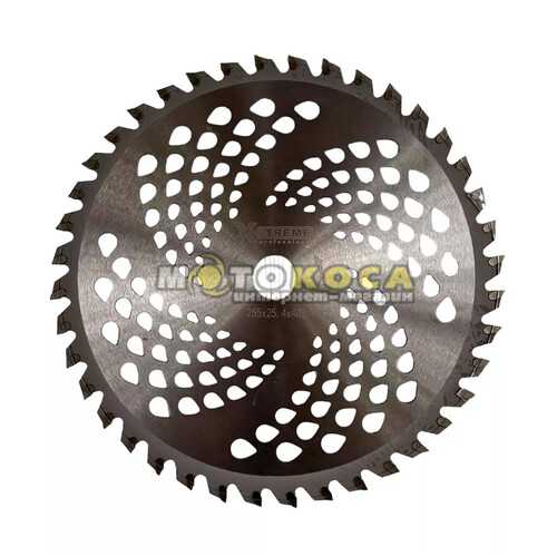 Нож для мотокосы 40Т X-TREME PRO с победитовыми напайками (255х25,4х1,3 мм)