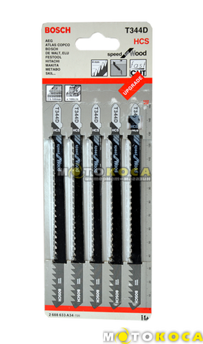 Пильные полотна для лобзика BOSCH T344D (5 шт)