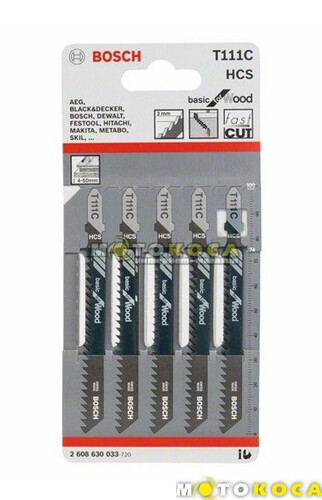Пильные полотна для лобзика BOSCH T111C (5 шт)