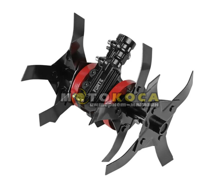 Насадка культиватор FORTE YK-W009-28 для мотокосы (9 шлицов Ø28 мм)